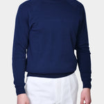 Raglan Cotton Knit - Blue - Hugo Sthlm