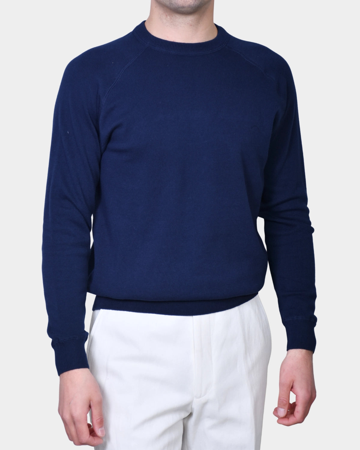 Raglan Cotton Knit - Blue - Hugo Sthlm