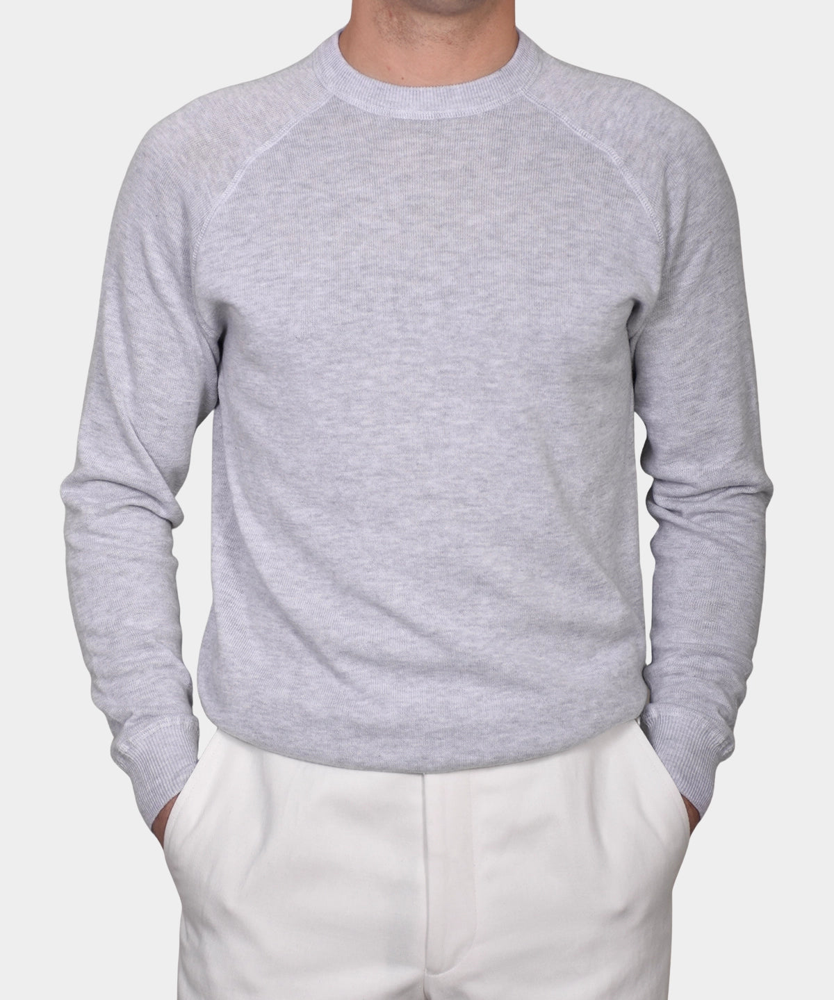 Raglan Cotton Knit - Gray - Hugo Sthlm