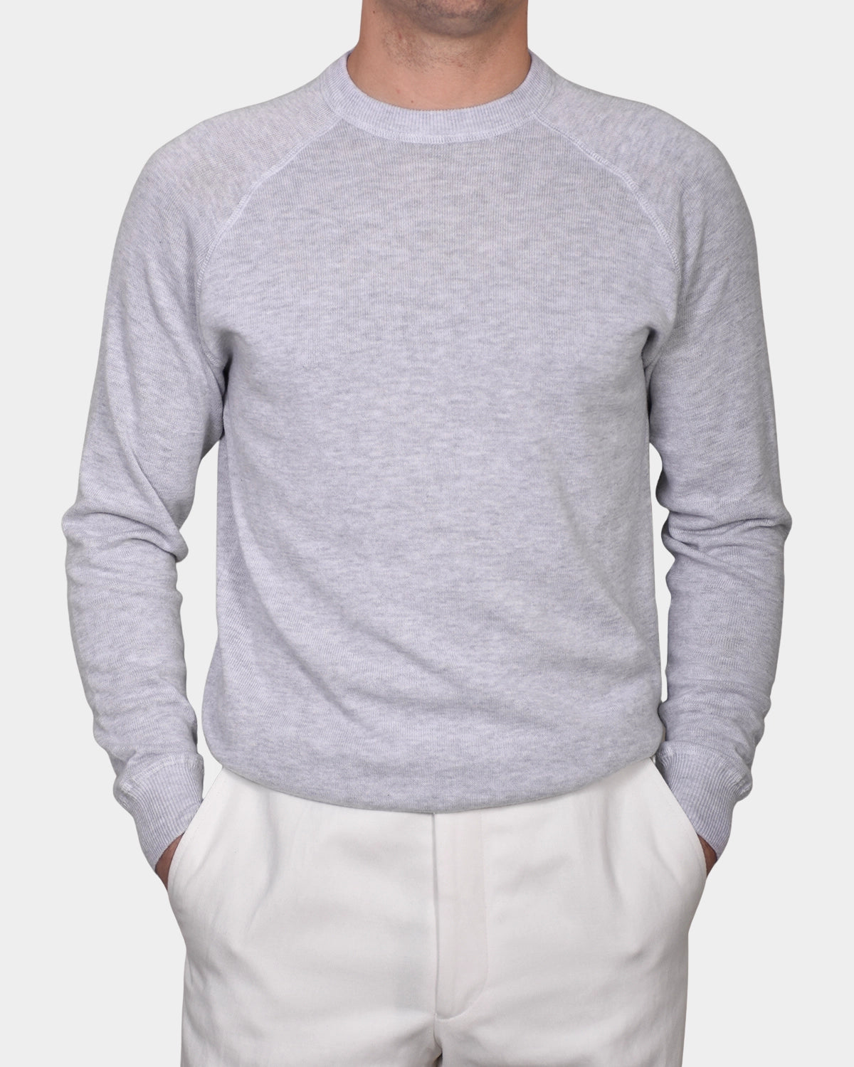 Raglan Cotton Knit - Gray - Hugo Sthlm