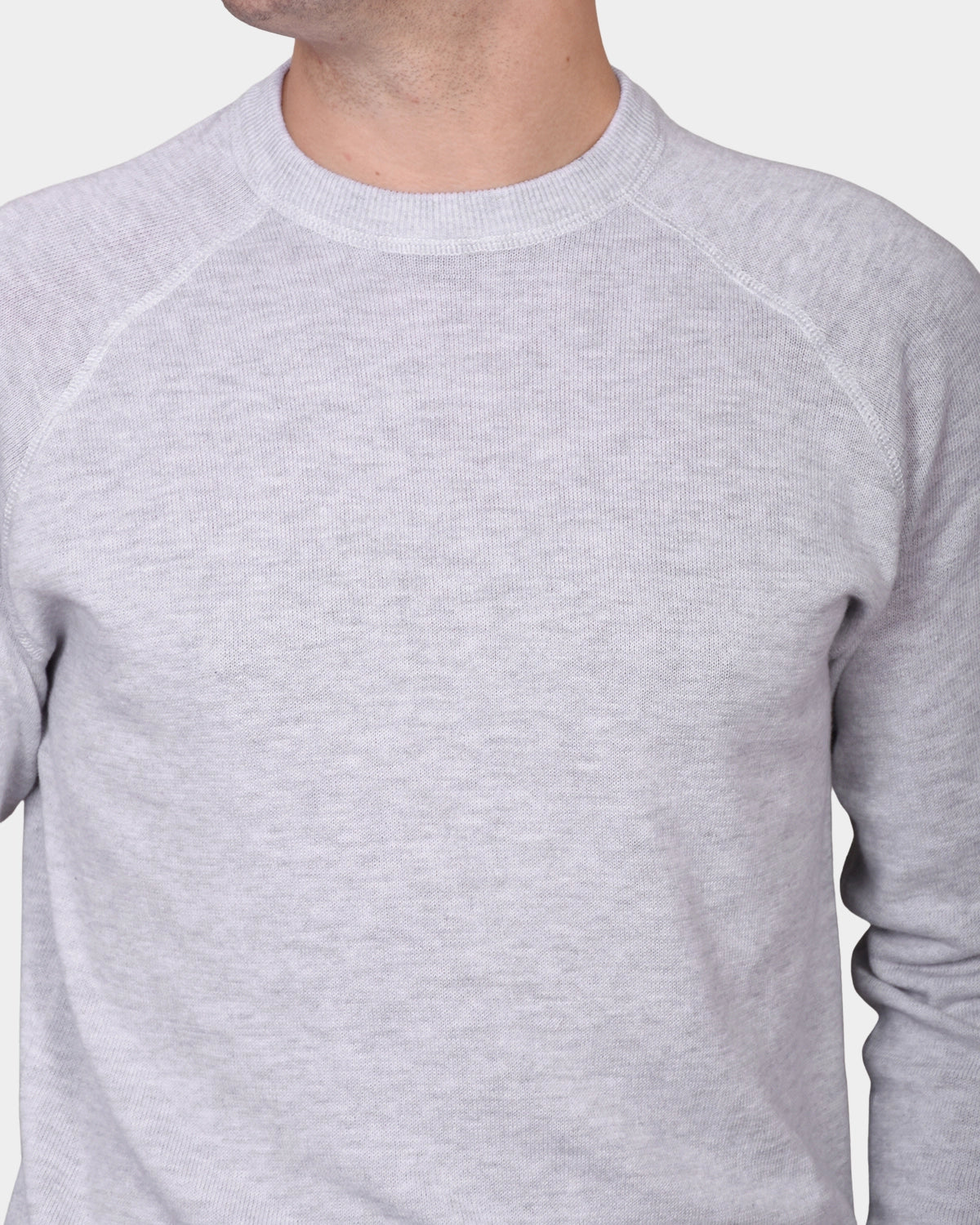 Raglan Cotton Knit - Gray - Hugo Sthlm