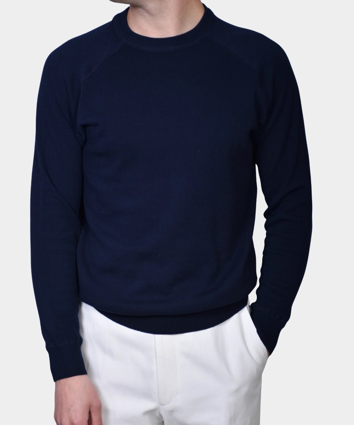 Raglan Cotton Knit - Navy - Hugo Sthlm