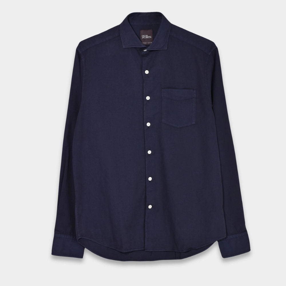 Reg Fit Wide Spread Twill Shirt - Night Blue - Hugo Sthlm