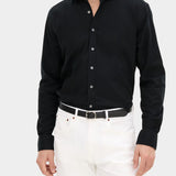 Reg Fit Cut Away Brushed Flannel - Black - Hugo Sthlm