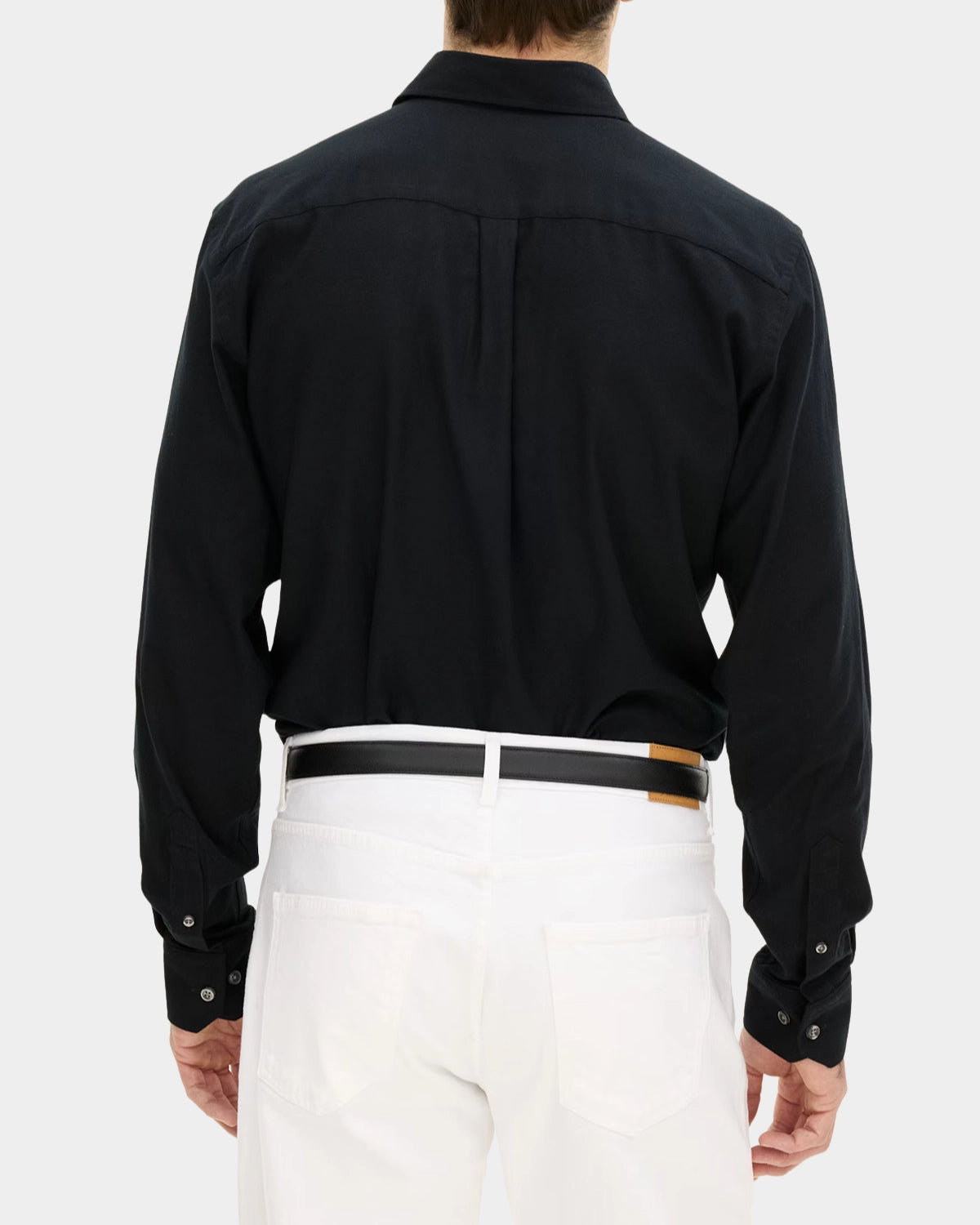 Reg Fit Cut Away Brushed Flannel - Black - Hugo Sthlm