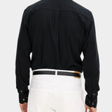 Reg Fit Cut Away Brushed Flannel - Black - Hugo Sthlm