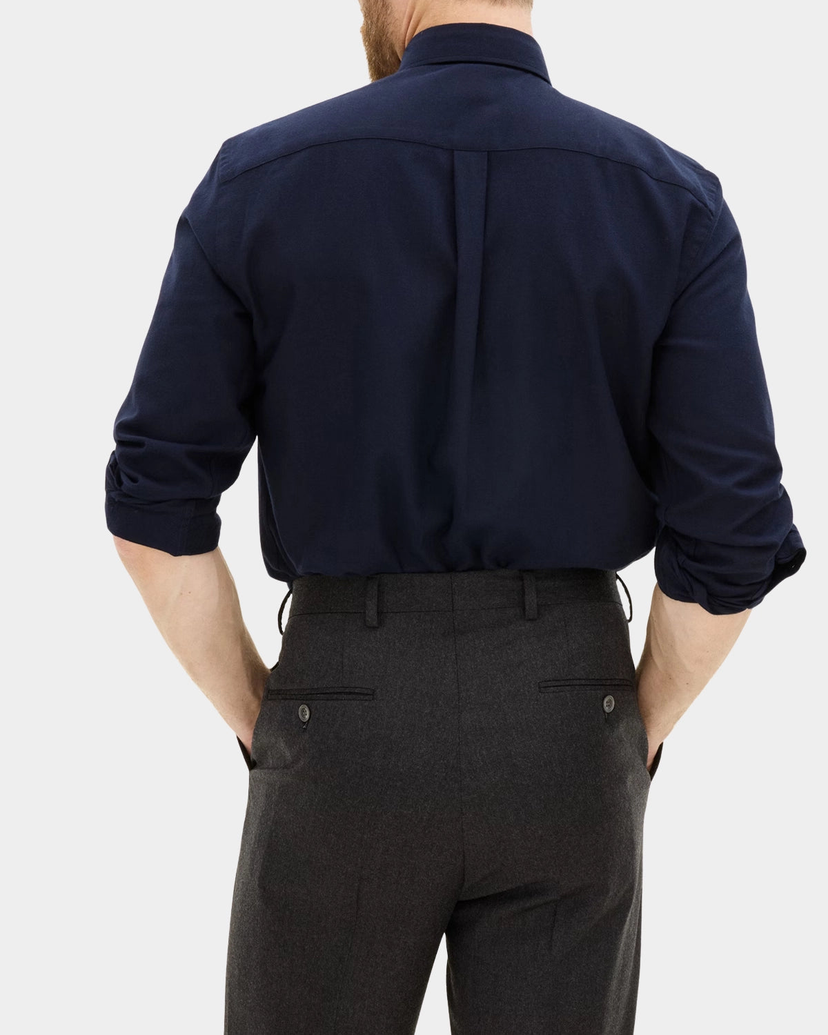 Reg Fit Cut Away Brushed Flannel - Navy - Hugo Sthlm