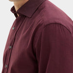 Reg Fit Cut Away Brushed Flannel - Red Moon - Hugo Sthlm