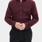 Reg Fit Cut Away Brushed Flannel - Red Moon - Hugo Sthlm