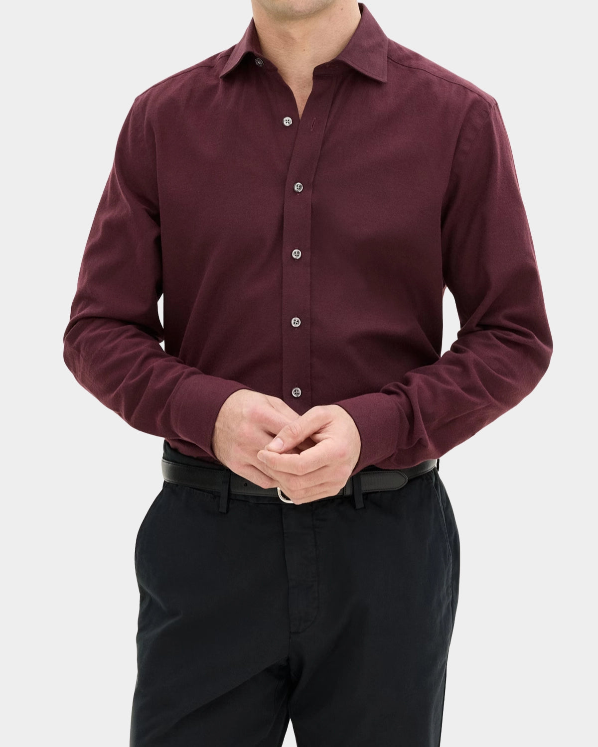 Reg Fit Cut Away Brushed Flannel - Red Moon - Hugo Sthlm