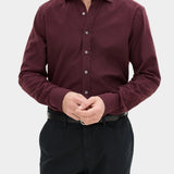 Reg Fit Cut Away Brushed Flannel - Red Moon - Hugo Sthlm