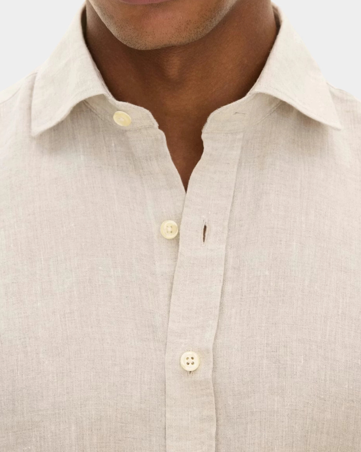 Reg Fit Cut Away Linen Shirt - Beige - Hugo Sthlm
