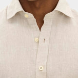 Reg Fit Cut Away Linen Shirt - Beige - Hugo Sthlm