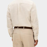 Reg Fit Cut Away Linen Shirt - Beige - Hugo Sthlm