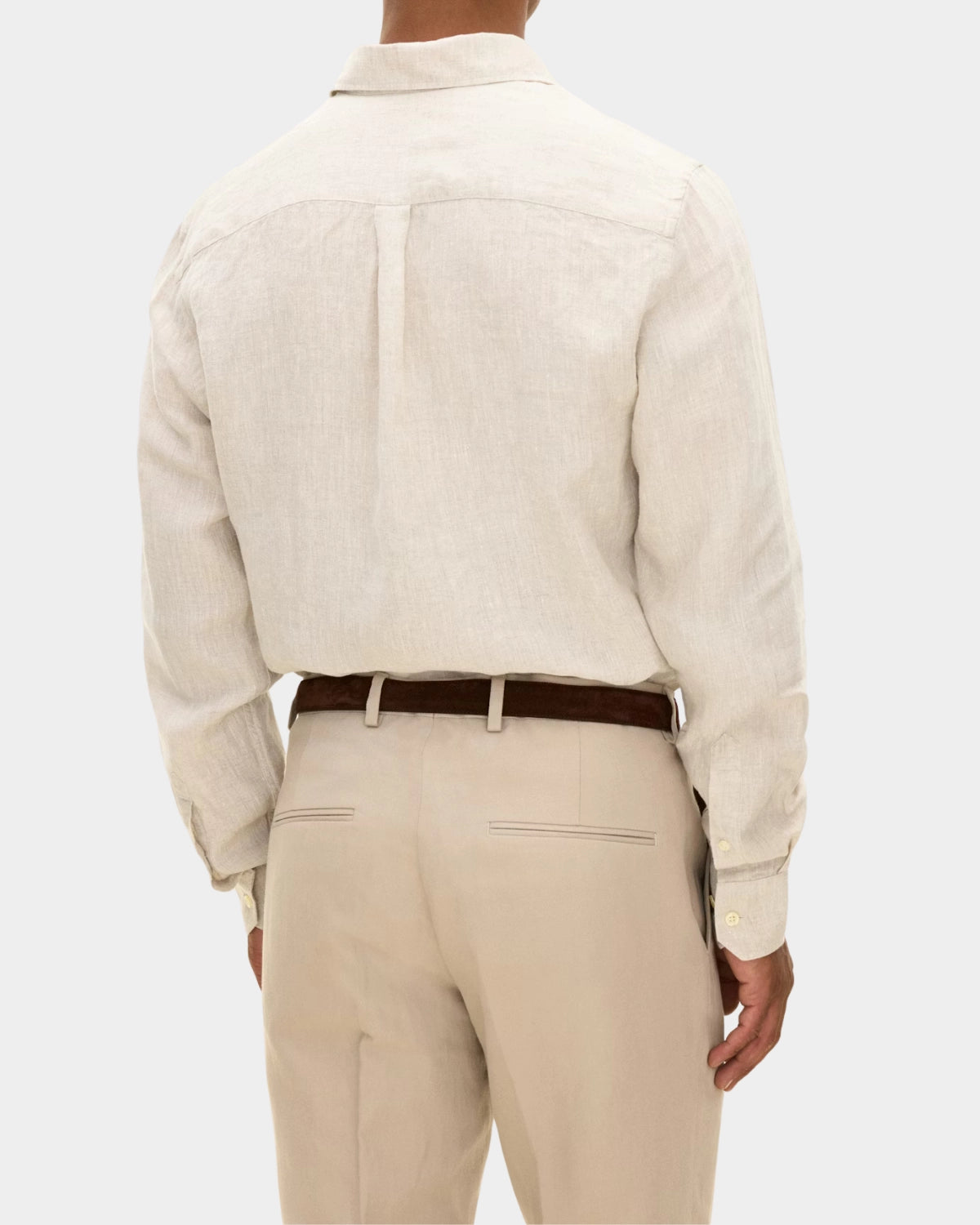 Reg Fit Cut Away Linen Shirt - Beige - Hugo Sthlm