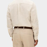 Reg Fit Cut Away Linen Shirt - Beige - Hugo Sthlm