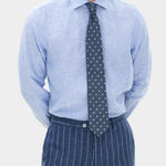 Reg Fit Cut Away Linen Shirt - Blue - Hugo Sthlm