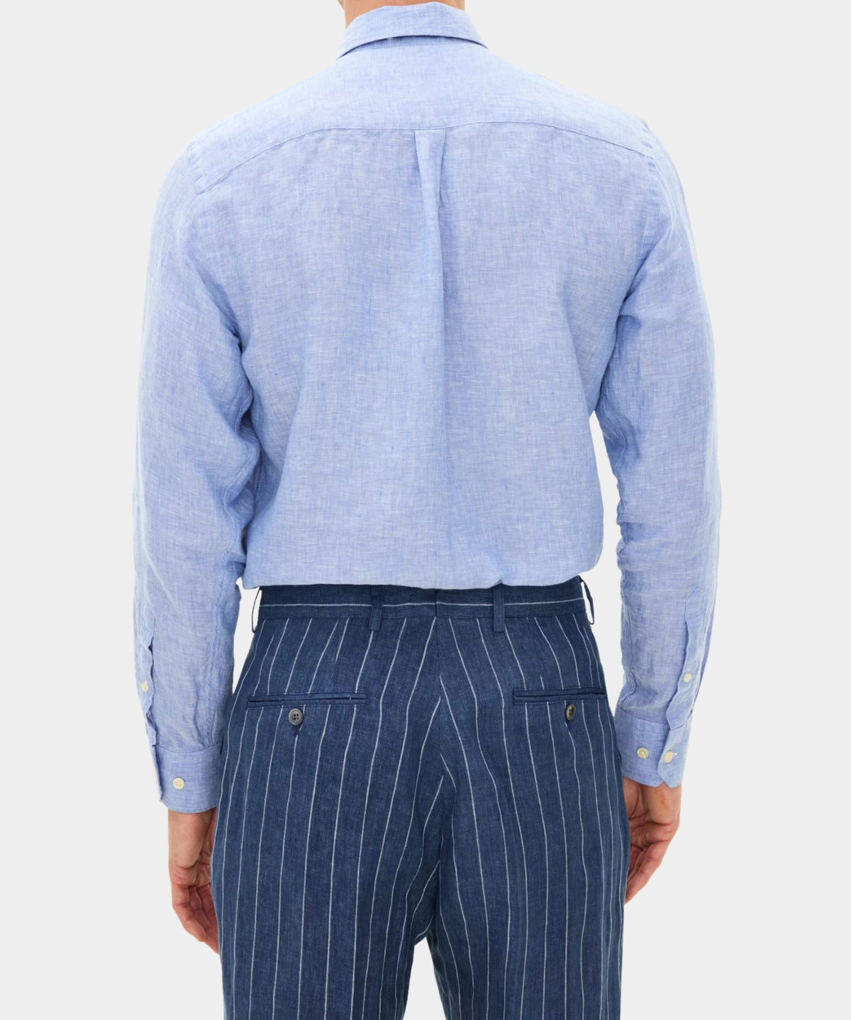 Reg Fit Cut Away Linen Shirt - Blue - Hugo Sthlm