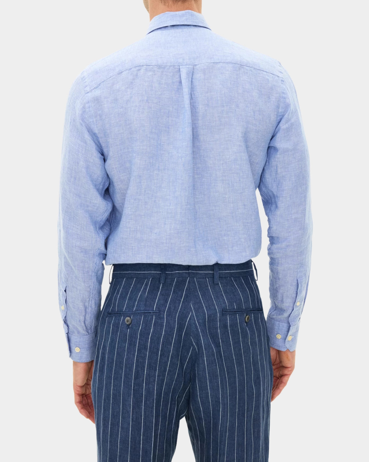 Reg Fit Cut Away Linen Shirt - Blue - Hugo Sthlm