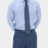 Reg Fit Cut Away Linen Shirt - Blue - Hugo Sthlm