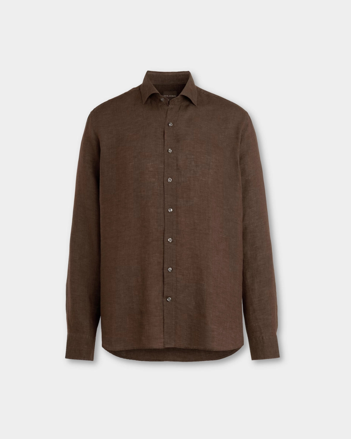 Reg Fit Cut Away Linen Shirt - Brown - Hugo Sthlm