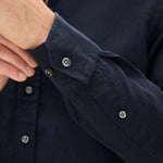 Reg Fit Cut Away Linen Shirt - Navy - Hugo Sthlm