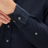 Reg Fit Cut Away Linen Shirt - Navy - Hugo Sthlm