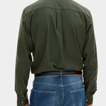 Reg Fit Cut Away Brushed Flannel - Rosciola Green - Hugo Sthlm