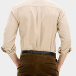 Reg Fit Cut Away Brushed Flannel - Light Beige - Hugo Sthlm