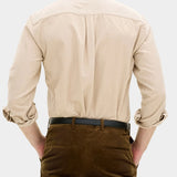 Reg Fit Cut Away Brushed Flannel - Light Beige - Hugo Sthlm