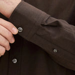 Reg Fit Cut Away Brushed Flannel - Warm Brown - Hugo Sthlm