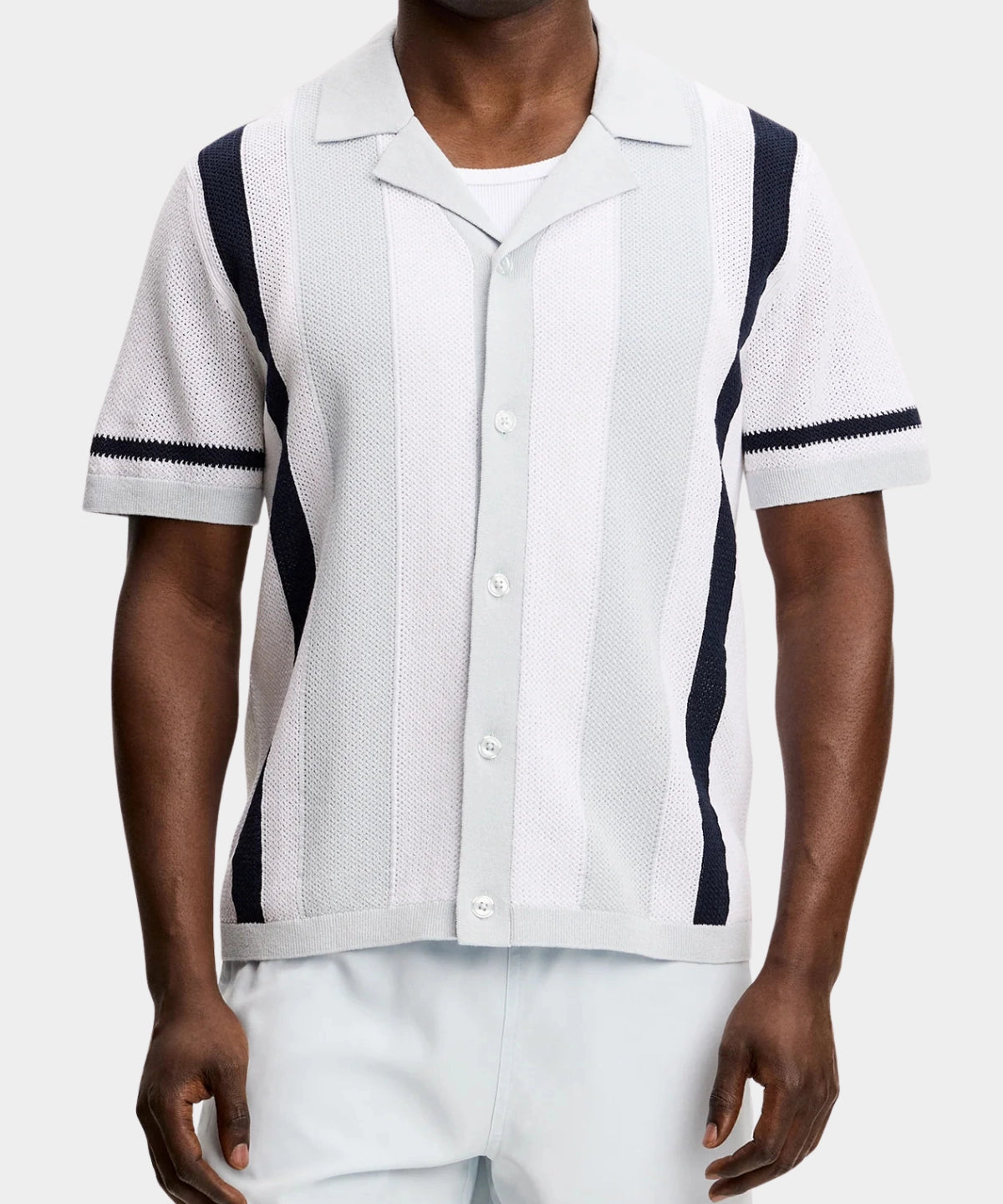 Remus Resort Collar Knit Polo - Skywriting - Hugo Sthlm