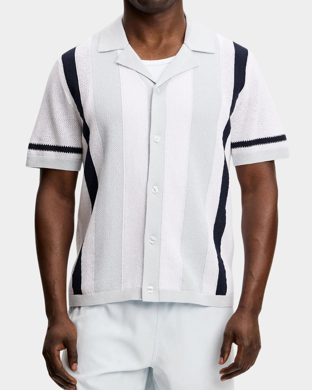 Remus Resort Collar Knit Polo - Skywriting - Hugo Sthlm