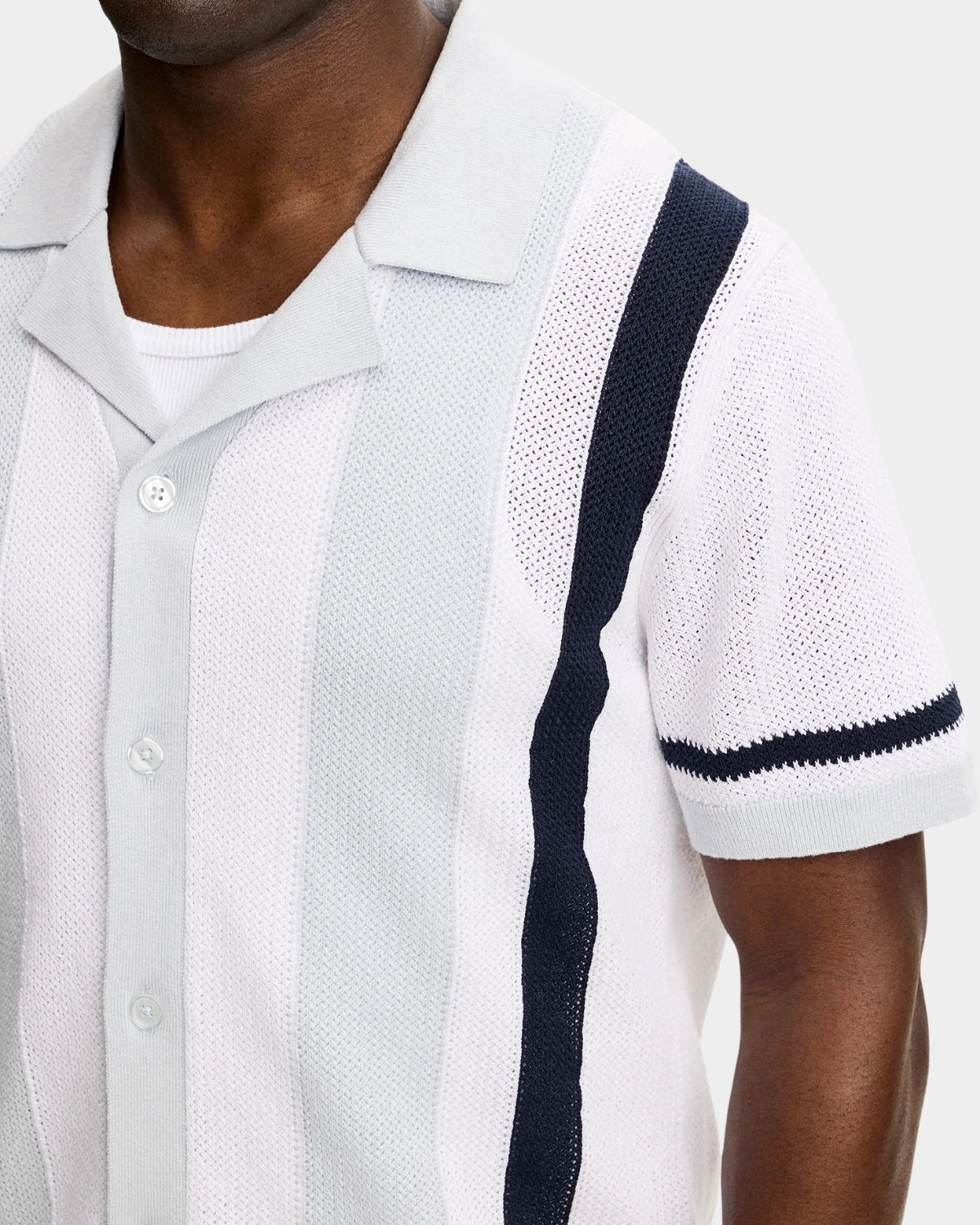 Remus Resort Collar Knit Polo - Skywriting - Hugo Sthlm