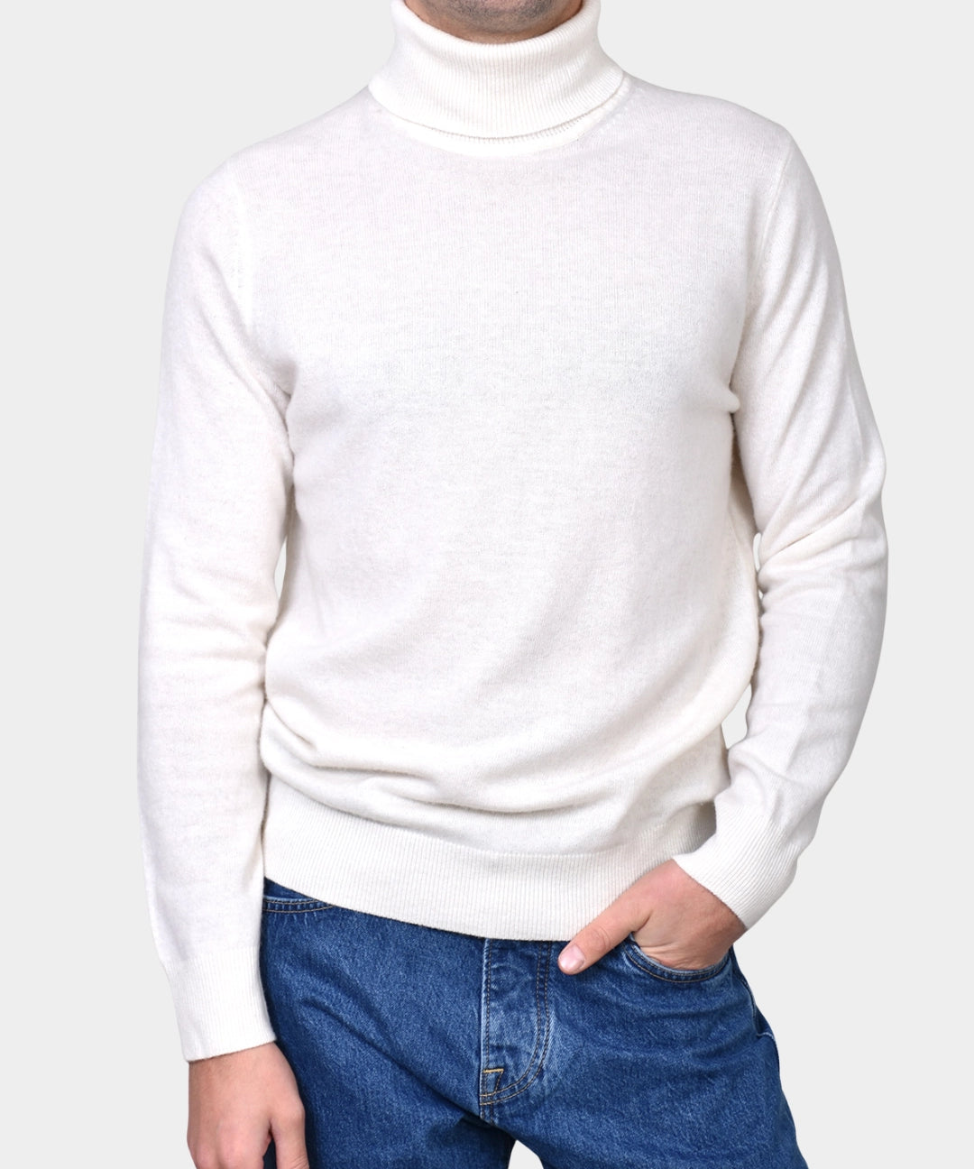 Rollneck Cash/Blend - White - Hugo Sthlm