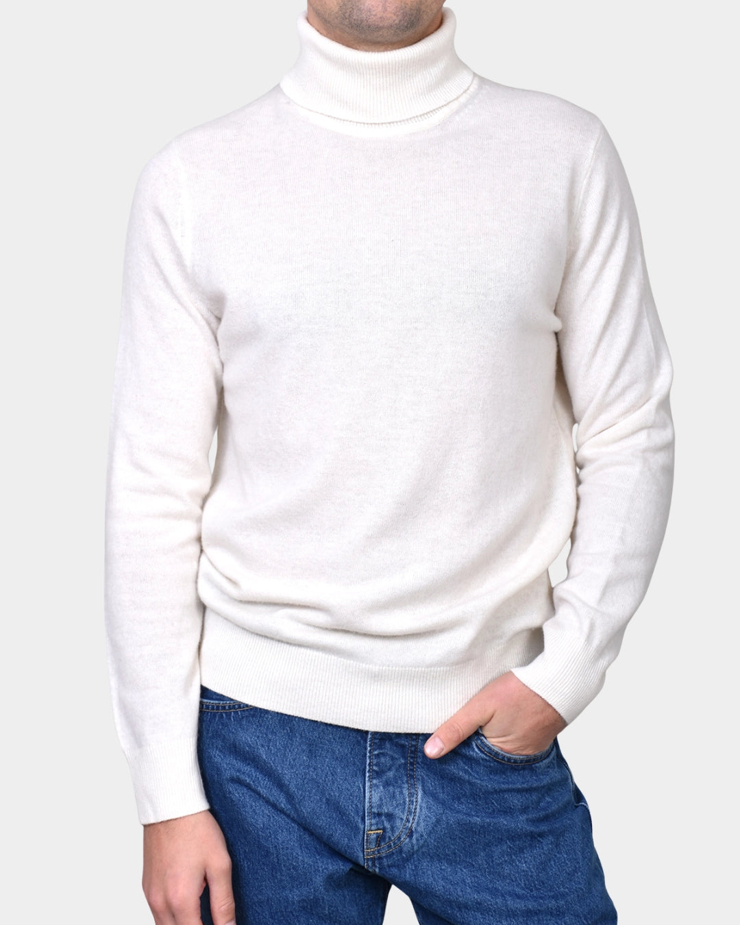 Rollneck Cash/Blend - White - Hugo Sthlm