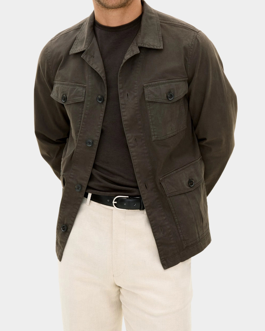 Safari Shirt Jacket - Army Green - Hugo Sthlm