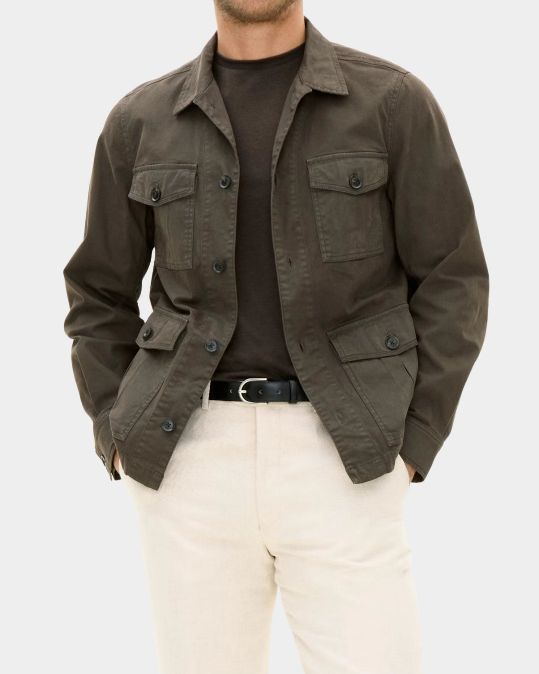 Safari Shirt Jacket - Army Green - Hugo Sthlm