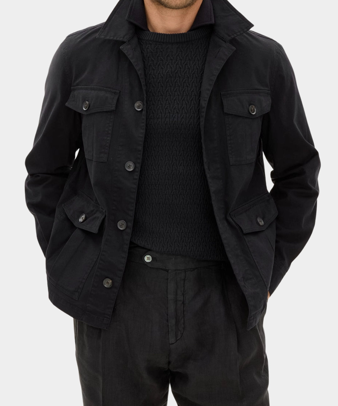 Safari Shirt Jacket - Black - Hugo Sthlm