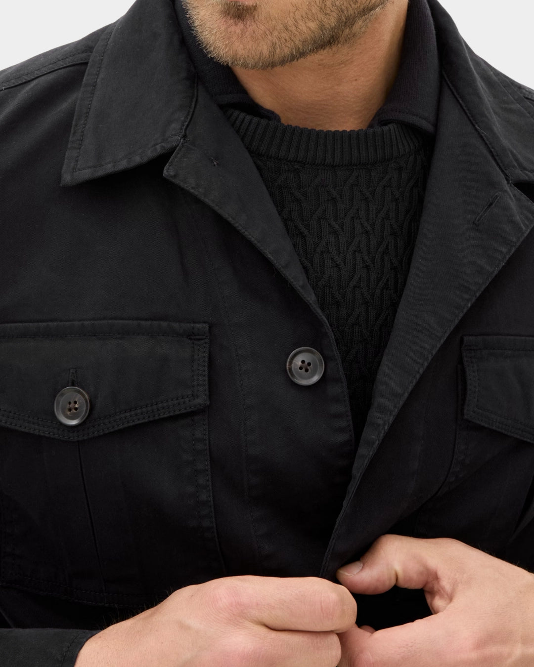 Safari Shirt Jacket - Black - Hugo Sthlm