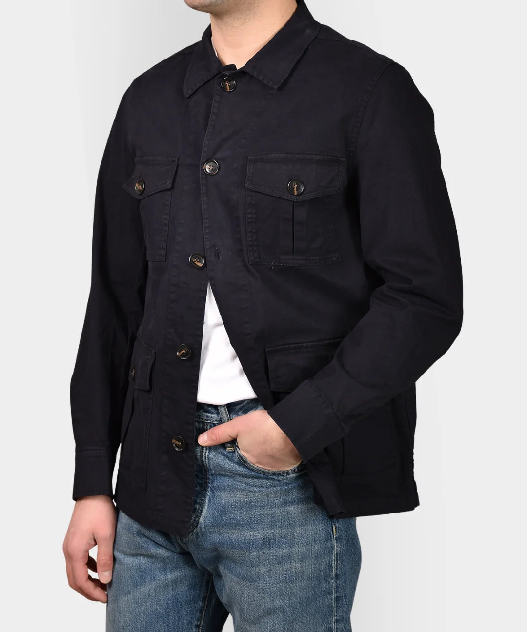 Safari Shirt Jacket - Navy - Hugo Sthlm