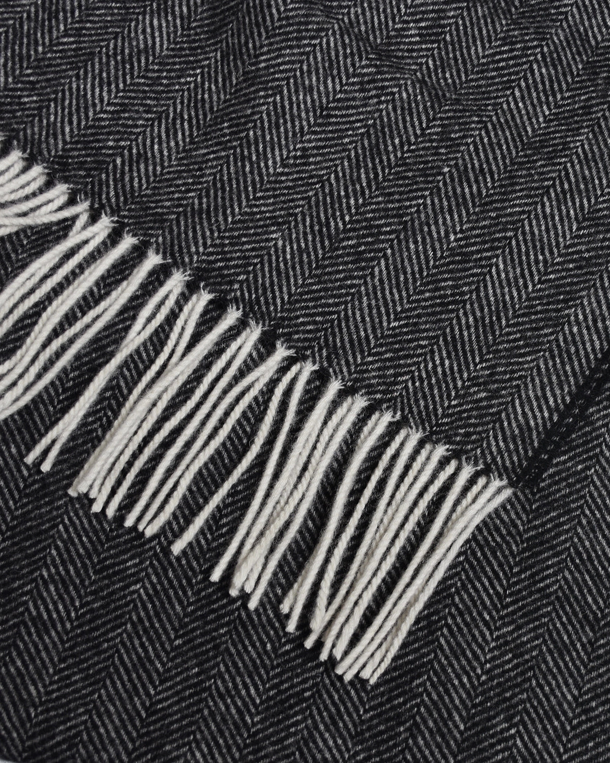Scarf Lambswool Herringbone - Antracite - Hugo Sthlm