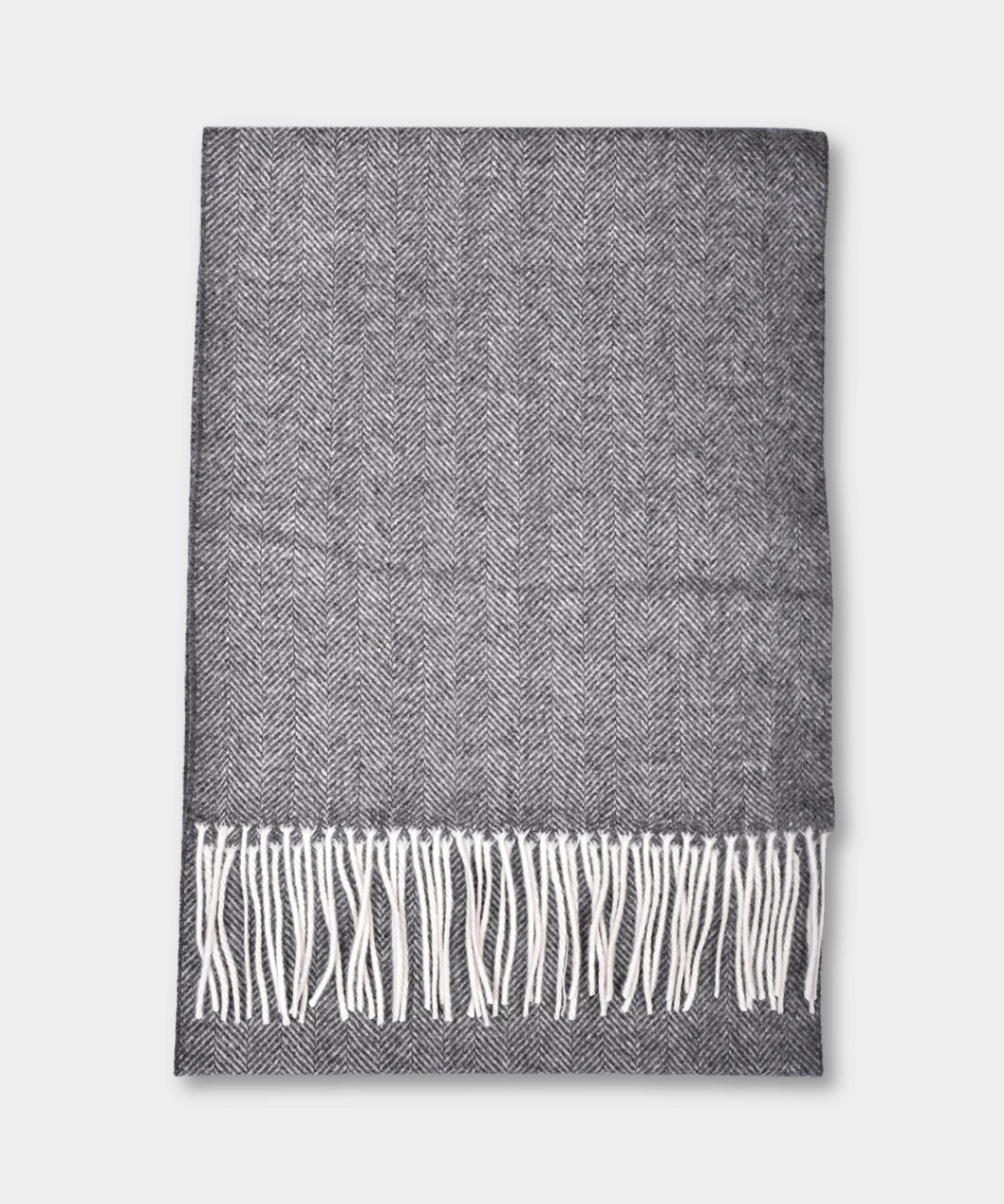 Scarf Lambswool Herringbone - Grey - Hugo Sthlm