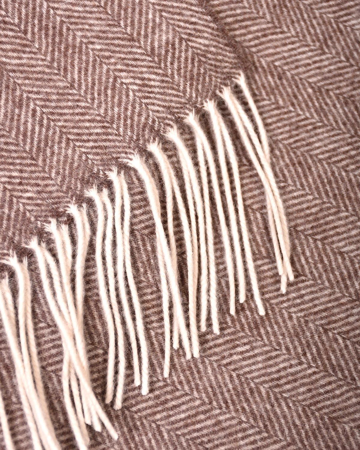 Scarf Lambswool Herringbone - Nougat - Hugo Sthlm