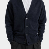 Seaham Boiled Wool Cardigan - Navy