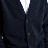 Seaham Boiled Wool Cardigan - Navy