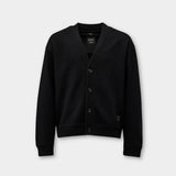 Seaham Boiled Wool Cardigan - Black