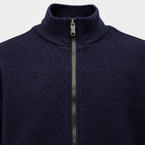 Seaham Boiled Wool Track Top - Navy