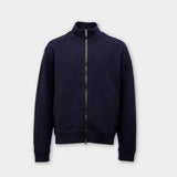 Seaham Boiled Wool Track Top - Navy