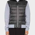 Seth Hybrid Zip Hood - Medium Grey Melange - Hugo Sthlm